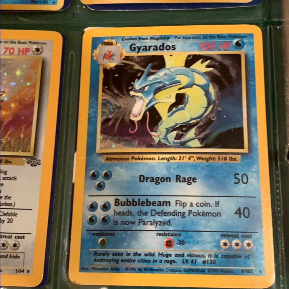 Gyarados holographic 1999 Pokémon card
